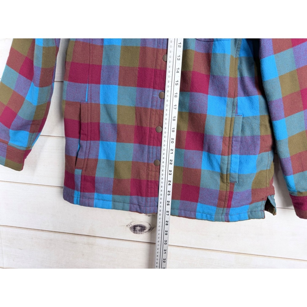 Duluth Trading Shacket Women Small Flapjack Flannel Shirt Snaps Quilt Lined - Picture 6 of 7